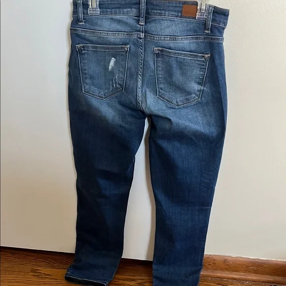 Women's Distressed Jeans - Blue - Picture 2 of 5